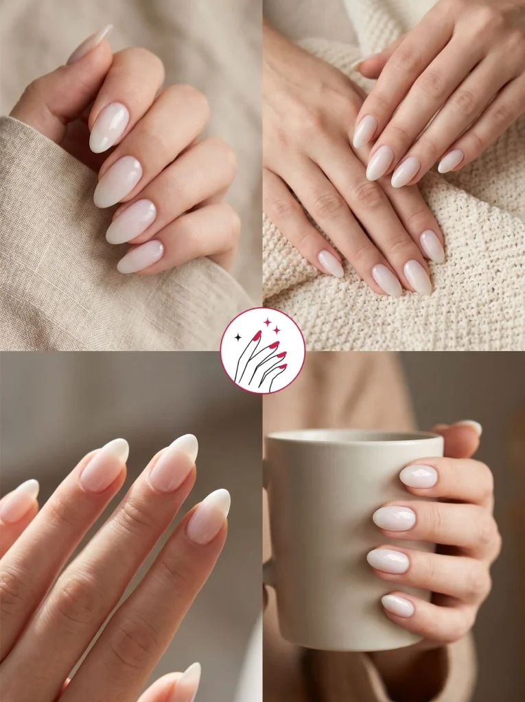 Sheer Milky Gel Nails Barely-There Beauty