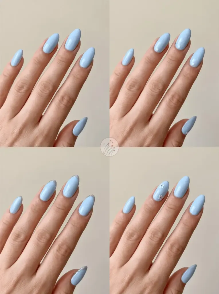 Baby Blue Almond Nails Design