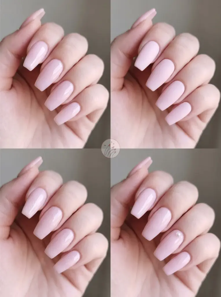 Baby Pink Coffin Nail Design