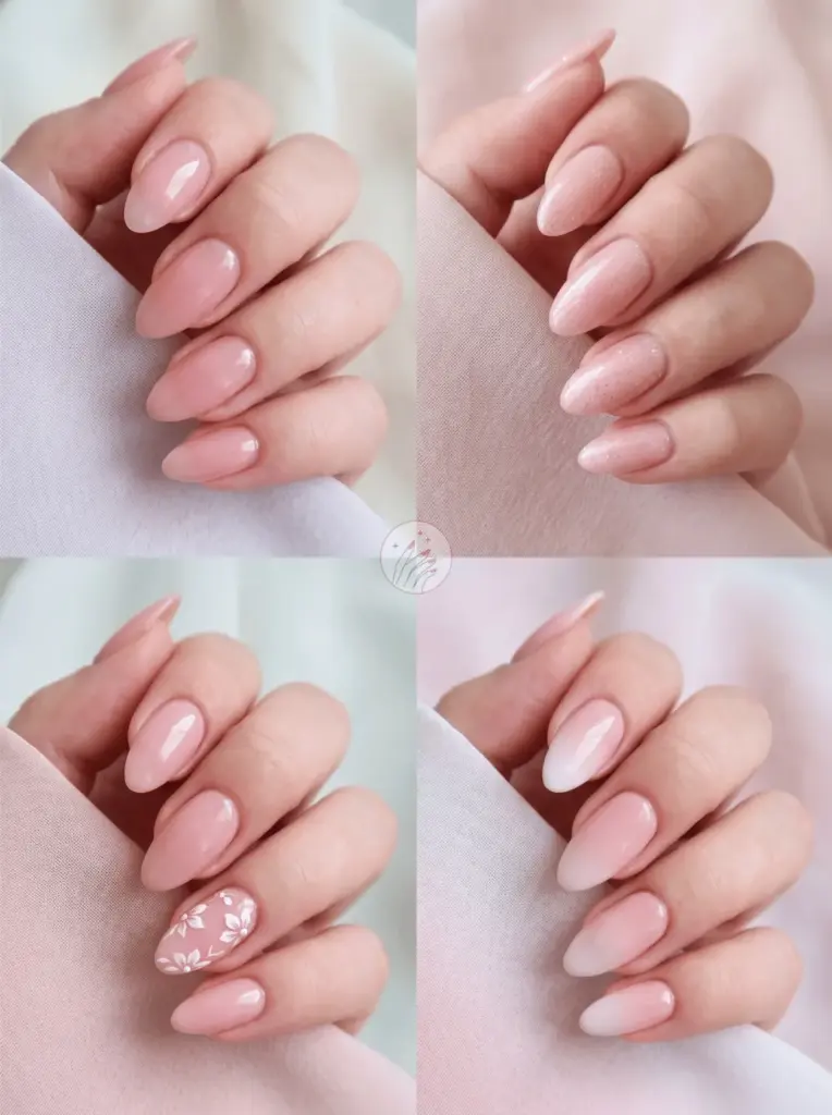 Blush Pink Almond Nail Look