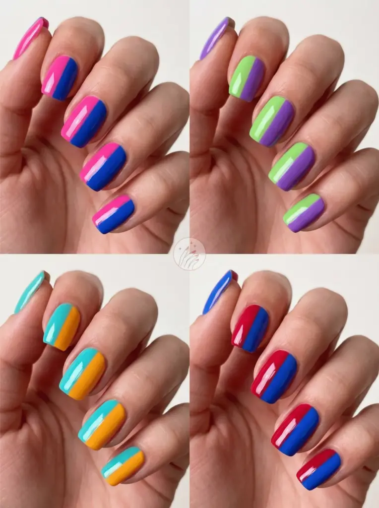 Bold Colour Block Manicure
