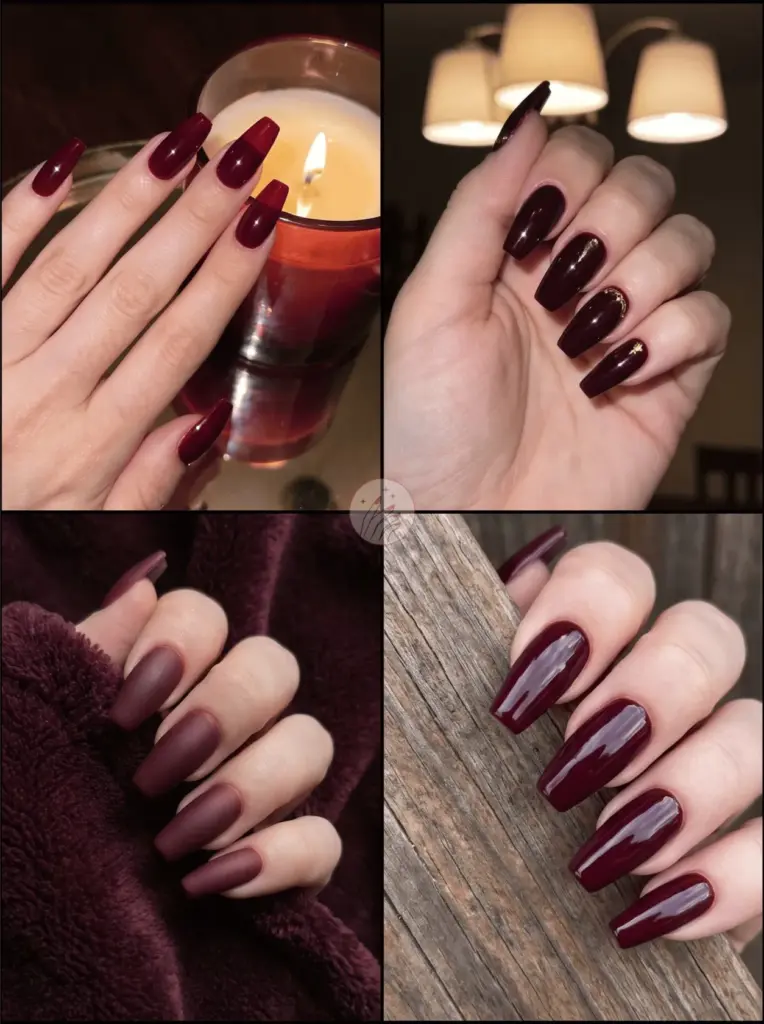Burgundy Wine Coffin Nail Shade