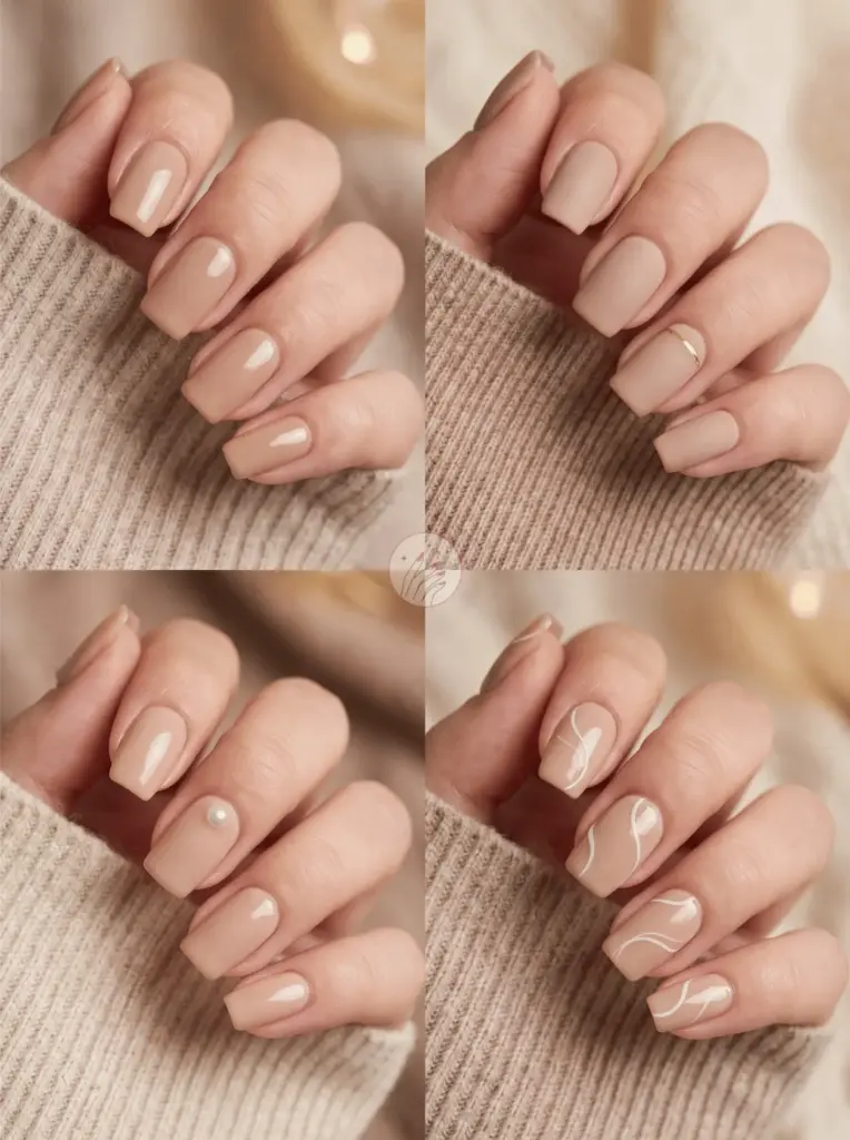 Cashmere Beige Squoval Nail Shape