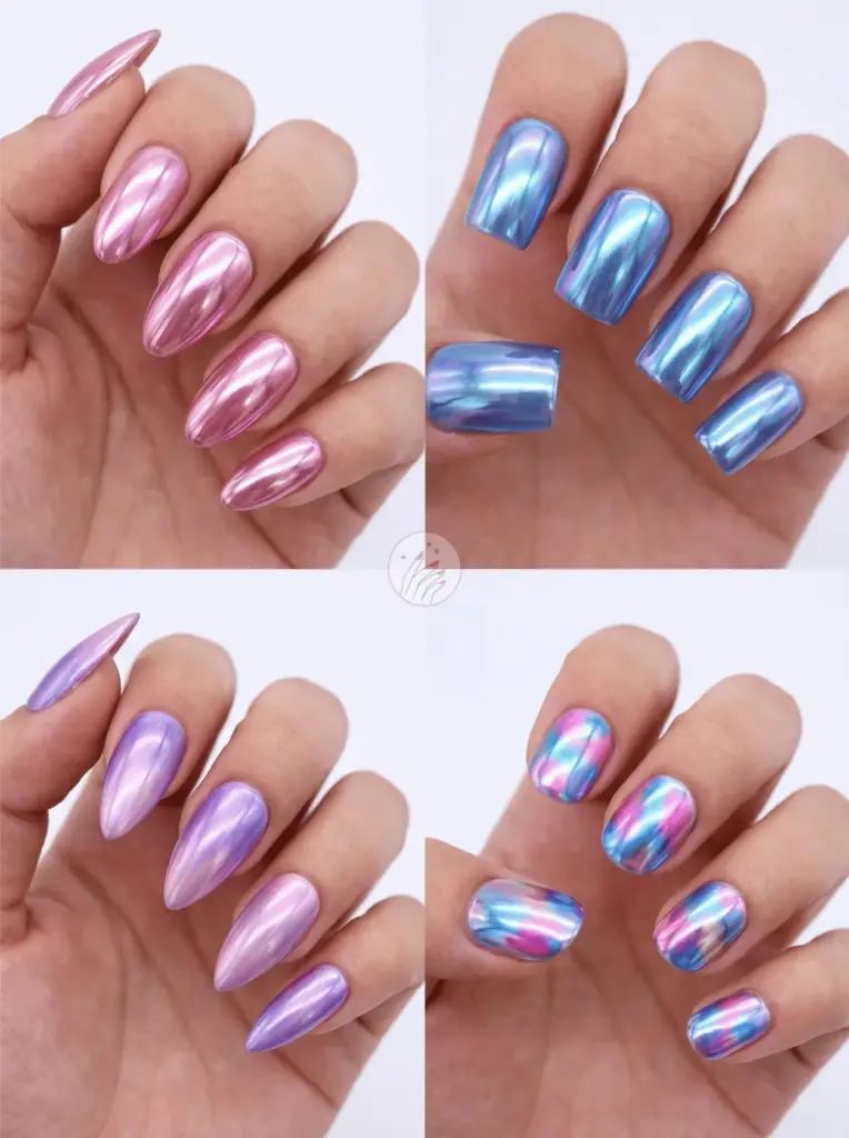 Chrome Holographic Colour Nails