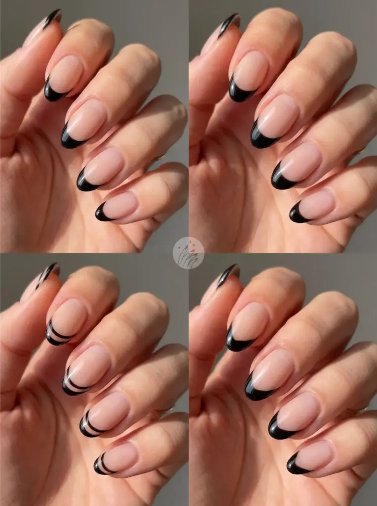 Classic Black French Tip Nails