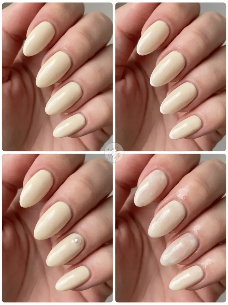 Cream Almond Nails For Everyday