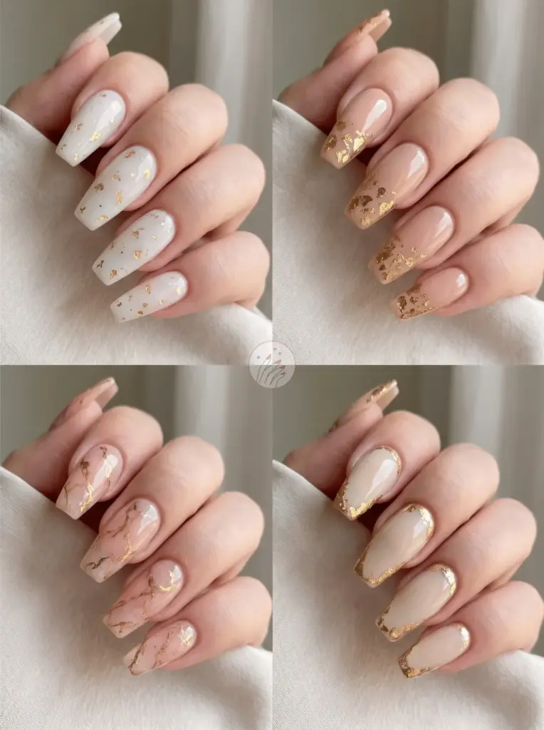 Gold Foil Coffin Nail Accent