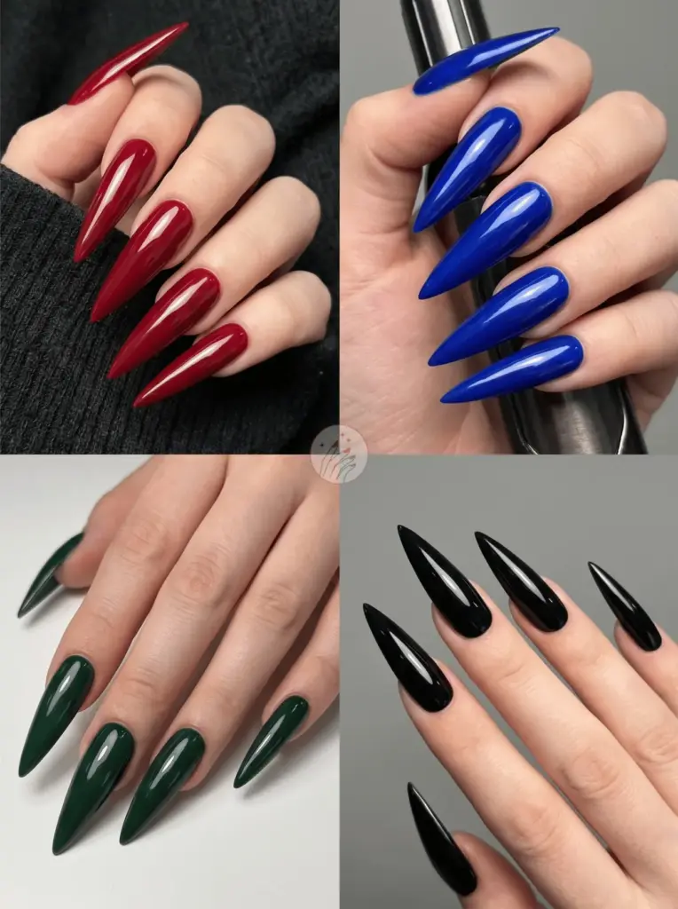 Long Dramatic Pointed Stiletto Nails