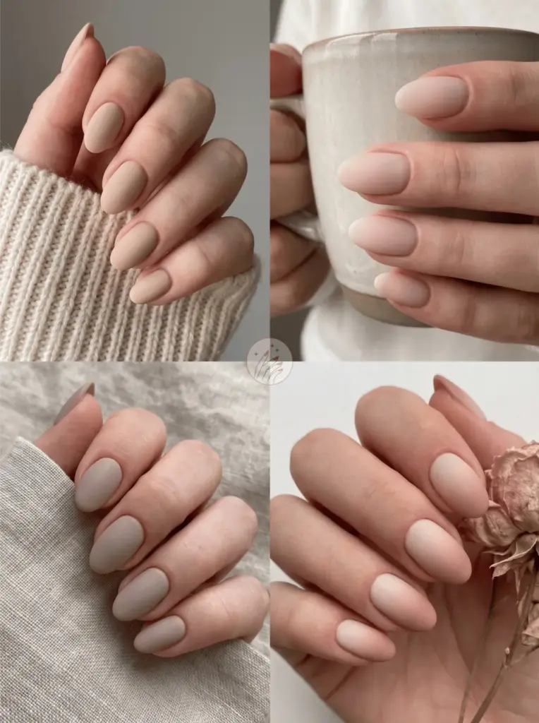Matte Milky Nude Nails