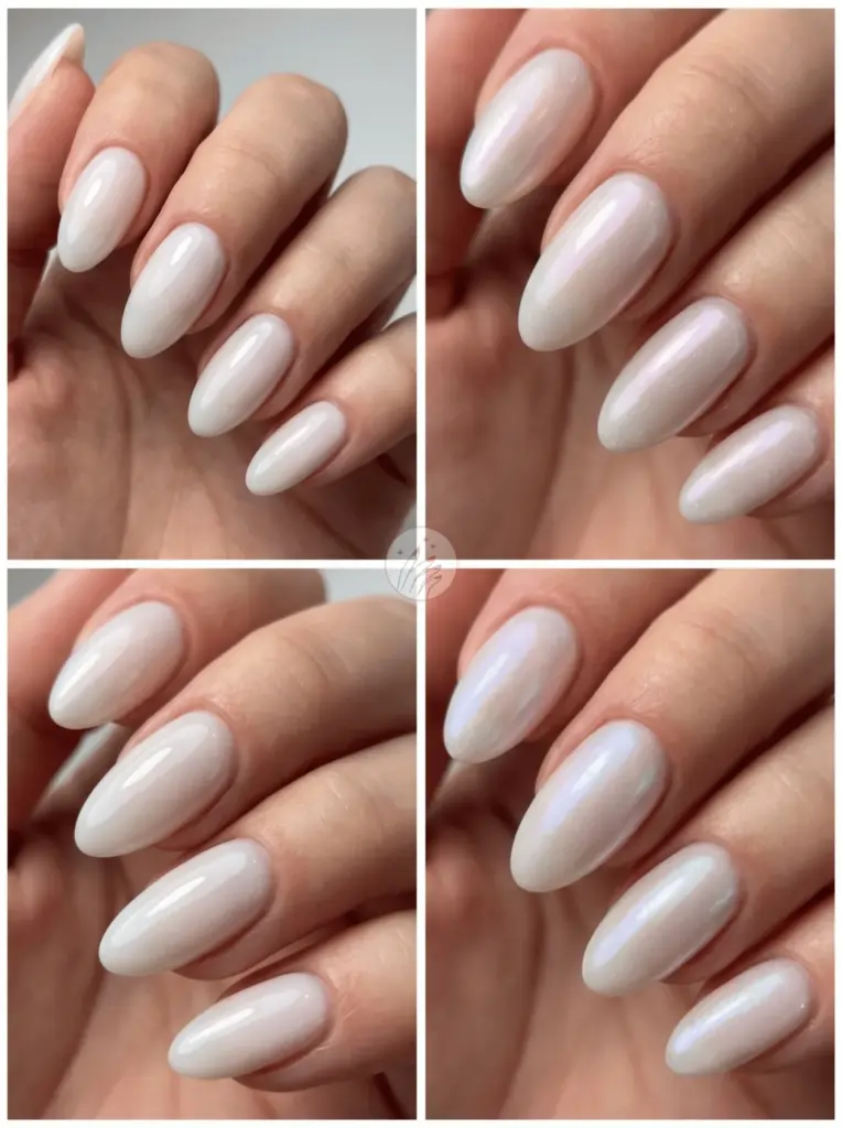Milky White Glazed Donut Nails