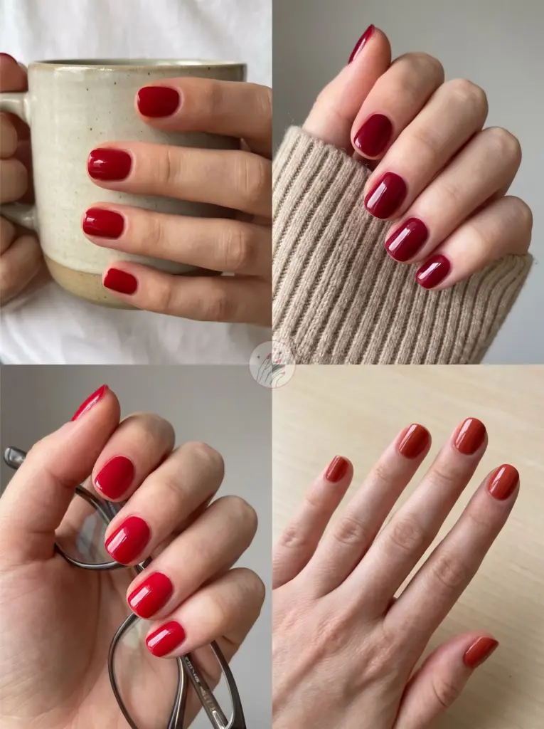 Natural Red Nails For Everyday Wear