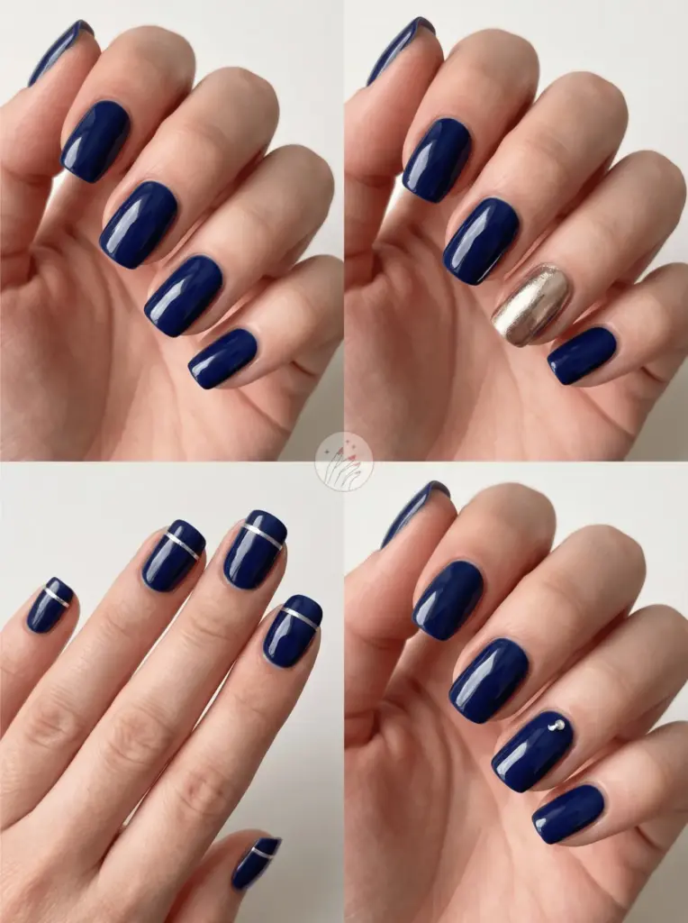 Navy Blue Nails for Classic Elegance