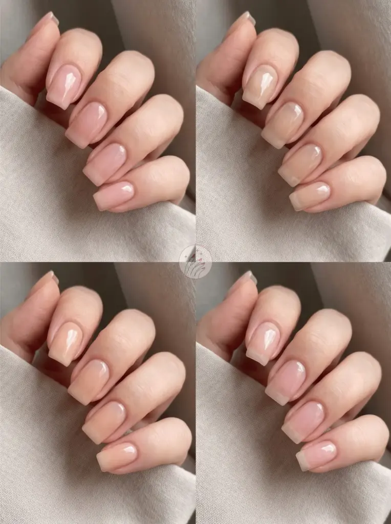 Nude Minimal Square Nail Look
