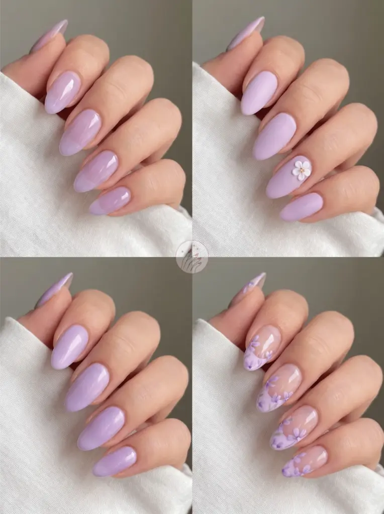 Pastel Lavender Nails For Dreamy Softness