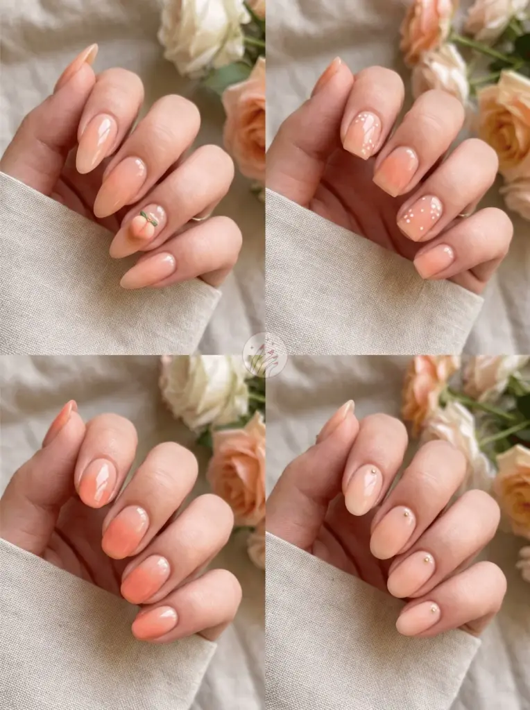 Pastel Peach Nails For Sweet Glow