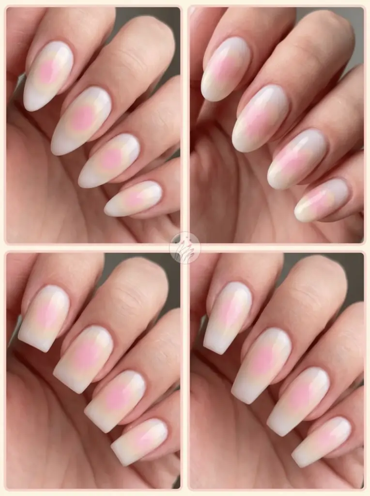 Pink and Yellow Aura Nail Design