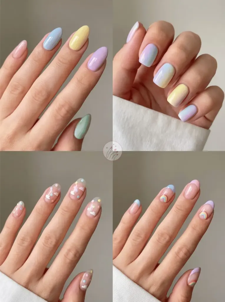 Playful Pastel Rainbow Nail Designs