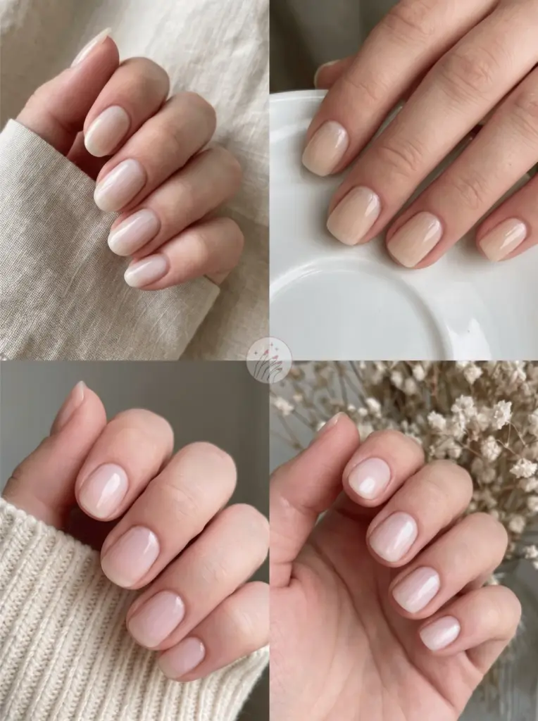 Sheer Milky Nude Nail Finish