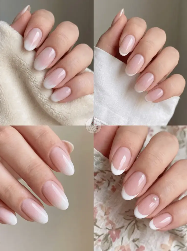 Sheer Pink Classic French Nails