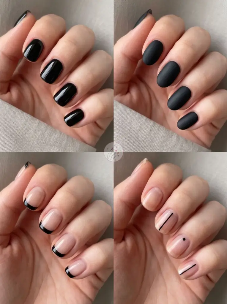 Simple Minimalist Black Nails