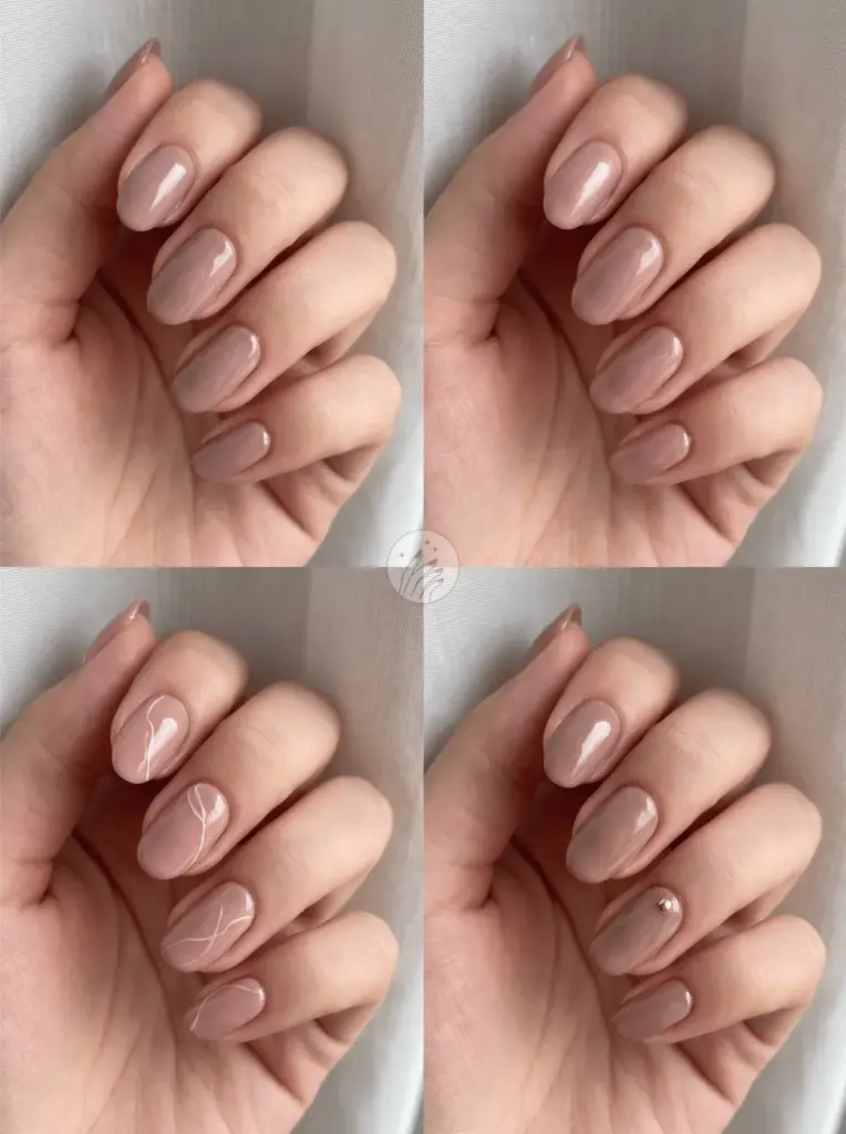 Soft Mauve Nude Manicure Look
