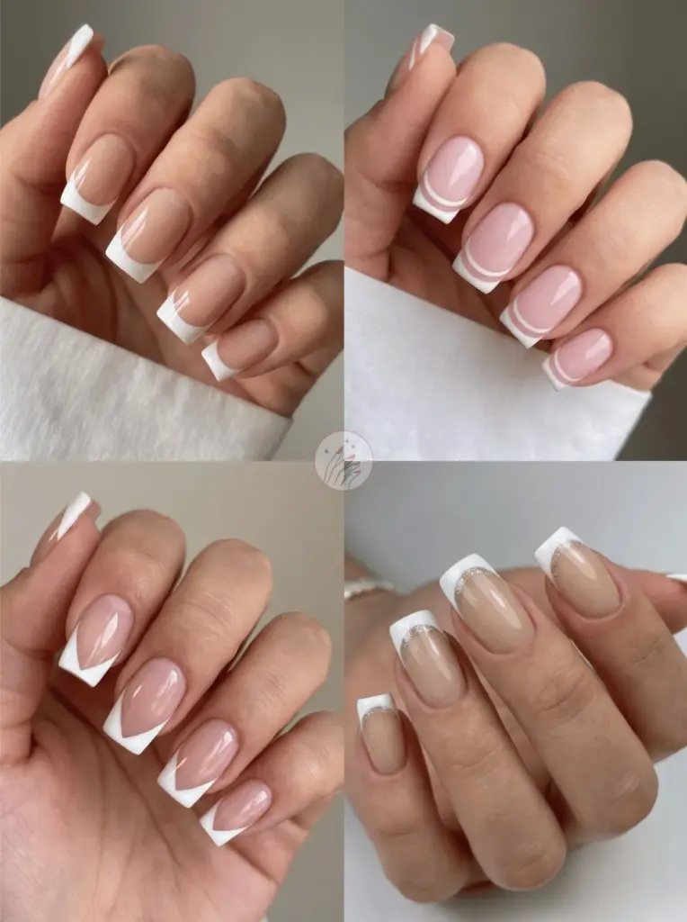 Square French Tip Nail Design