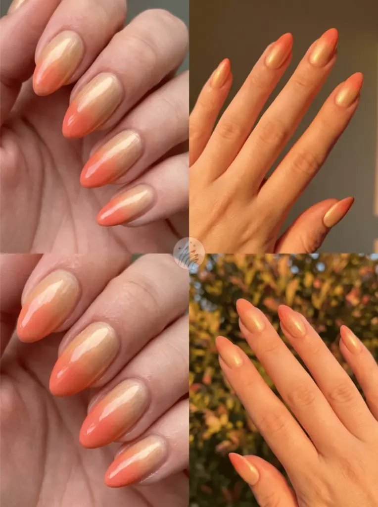Sunset Ombre Orange Nail Design