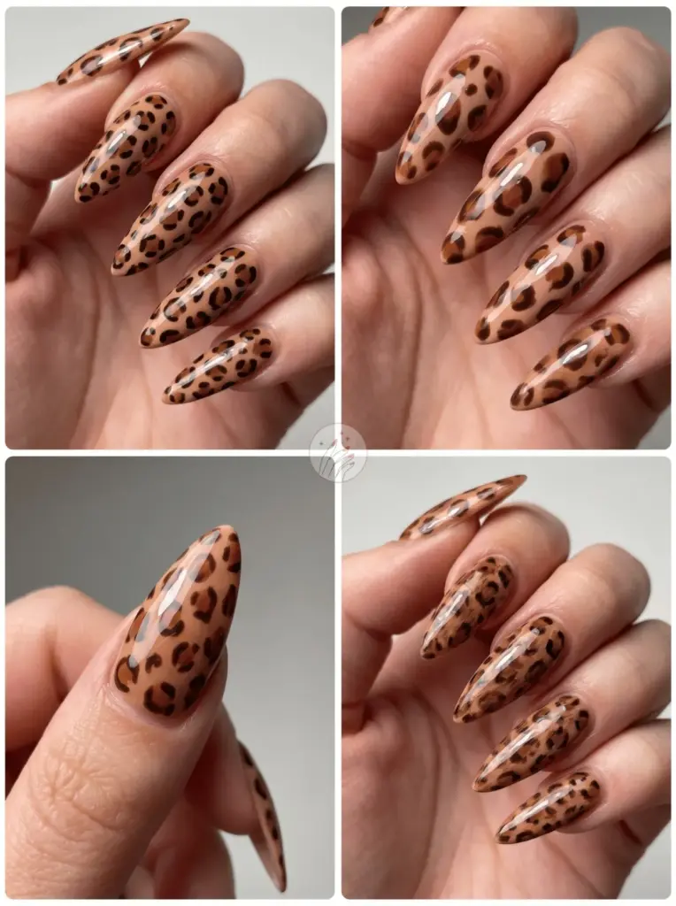 Wild Leopard Print Stiletto Nails