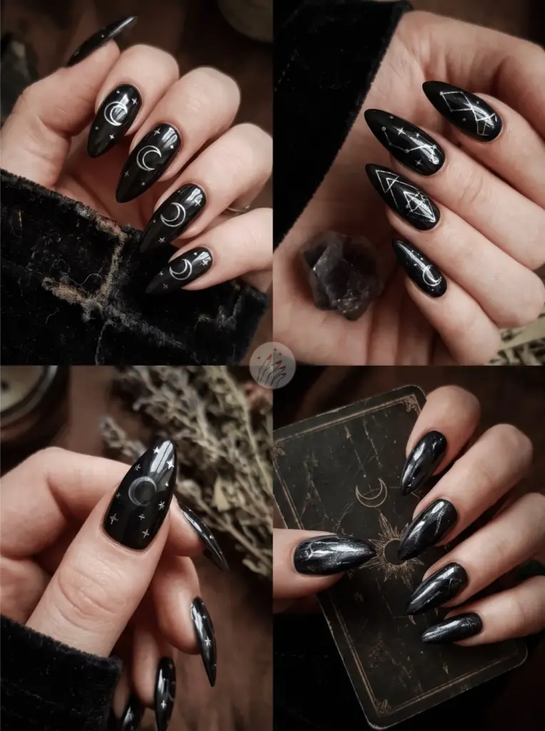Witchy Gothic Black Nails