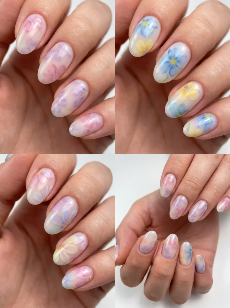 Blooming Gel Floral Spring Nails