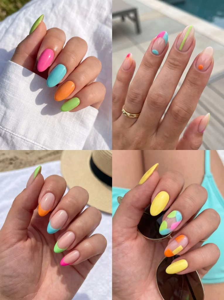 Bright Colorful Summer Nails