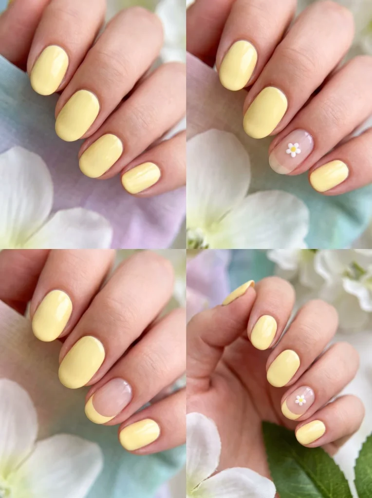 Butter Yellow Simple Spring Nails