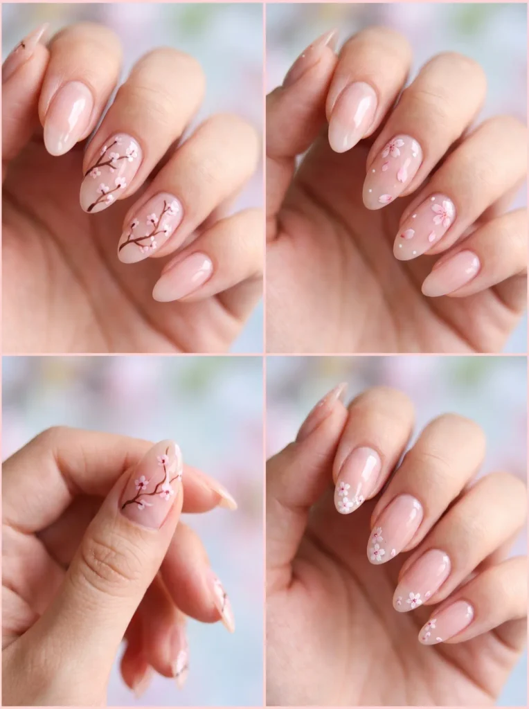 Cherry Blossom Pink Spring Nails
