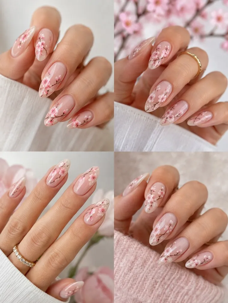 Cherry Blossom Spring Nails Design