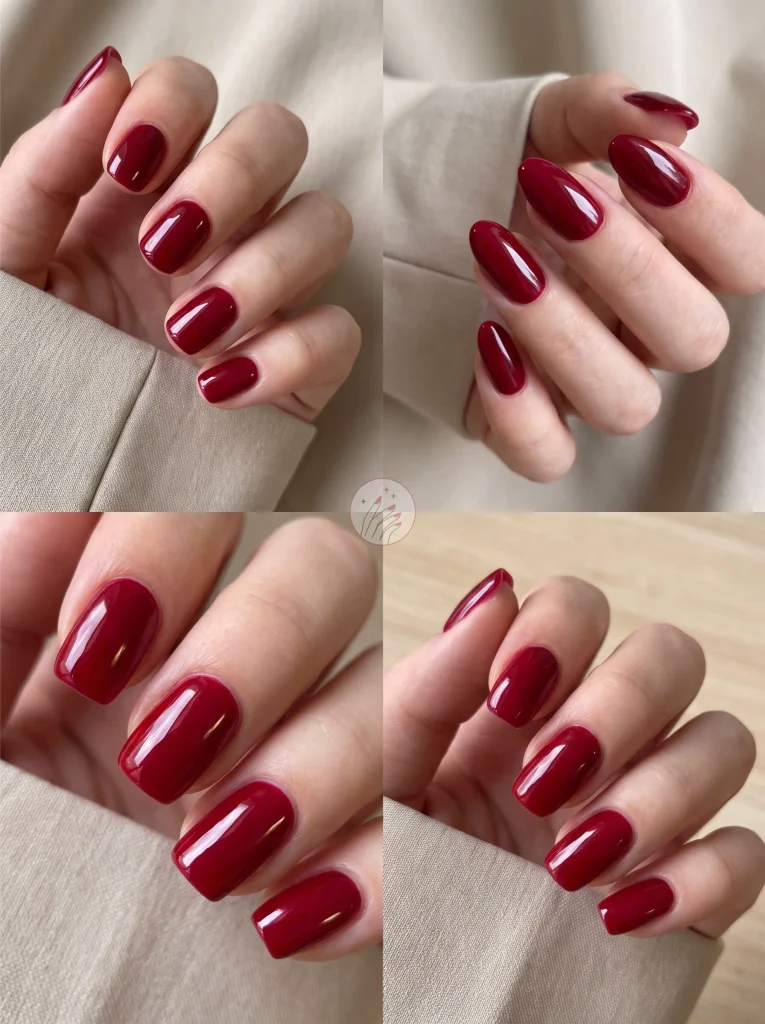 Cherry Red Gloss Gel Nails