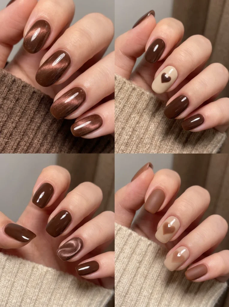 Chocolate Velvet February Nails