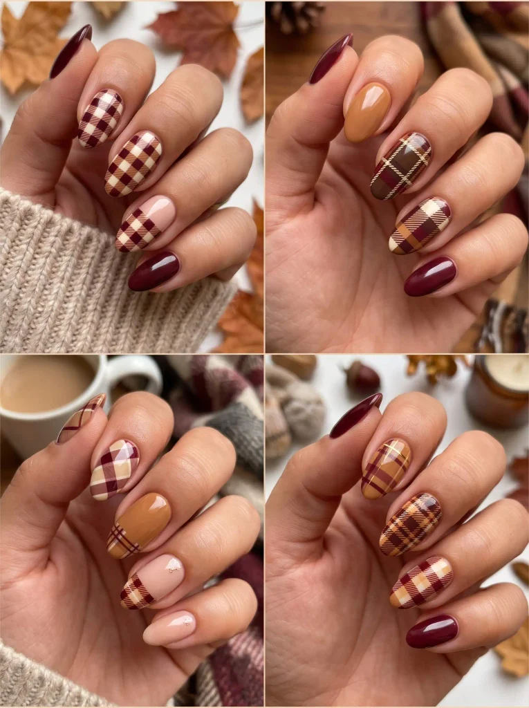 Classic Plaid Autumn Nail Designs