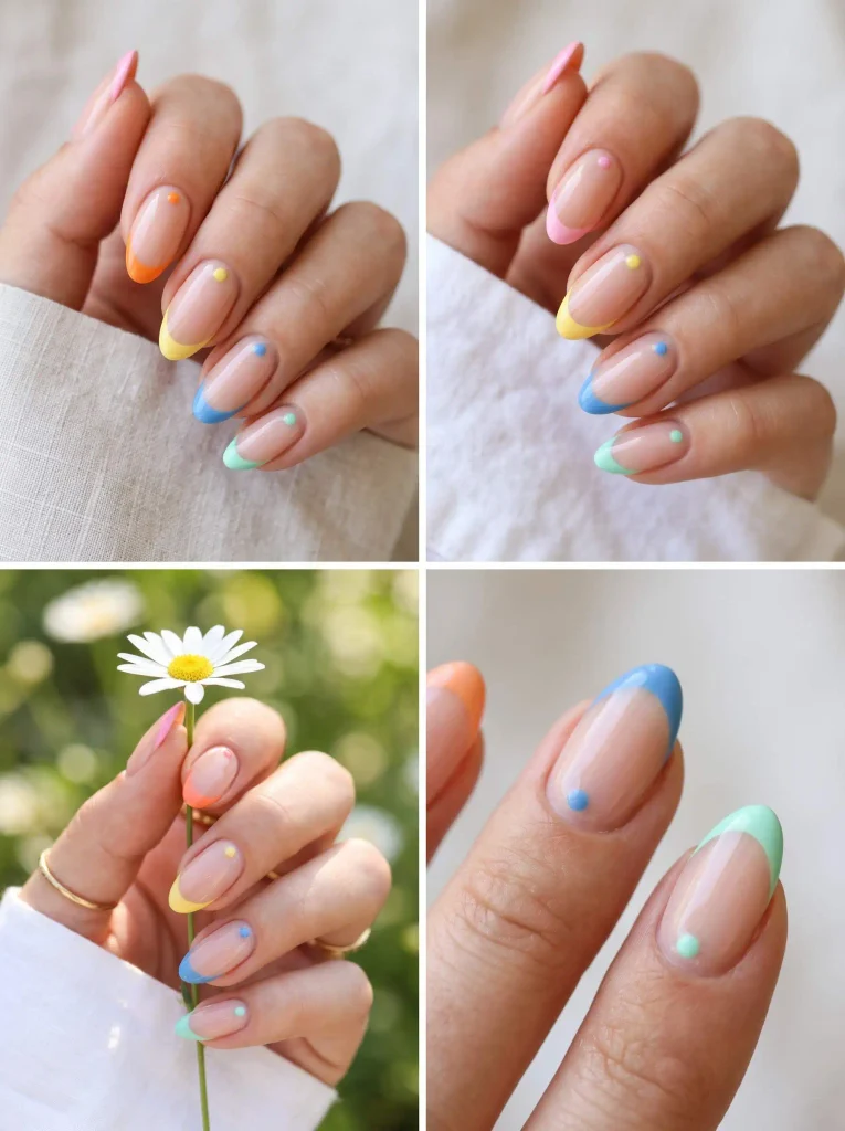 Colorful Summer French Tip Nails