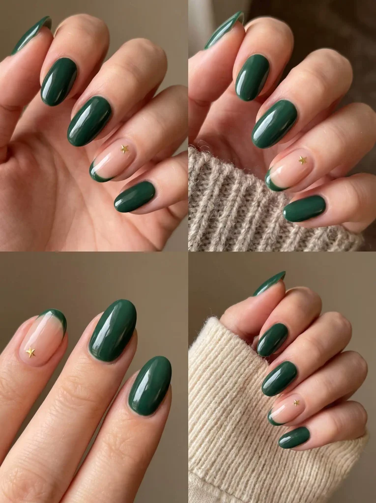 Forest Green Winter Transition Nails