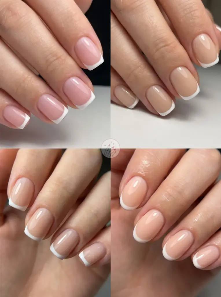 French Tip Short Nails Classic Charm