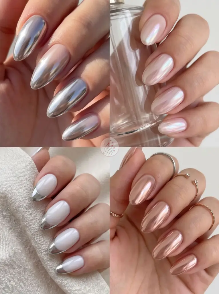 Gel Chrome Nails: Glossy Modern Effect