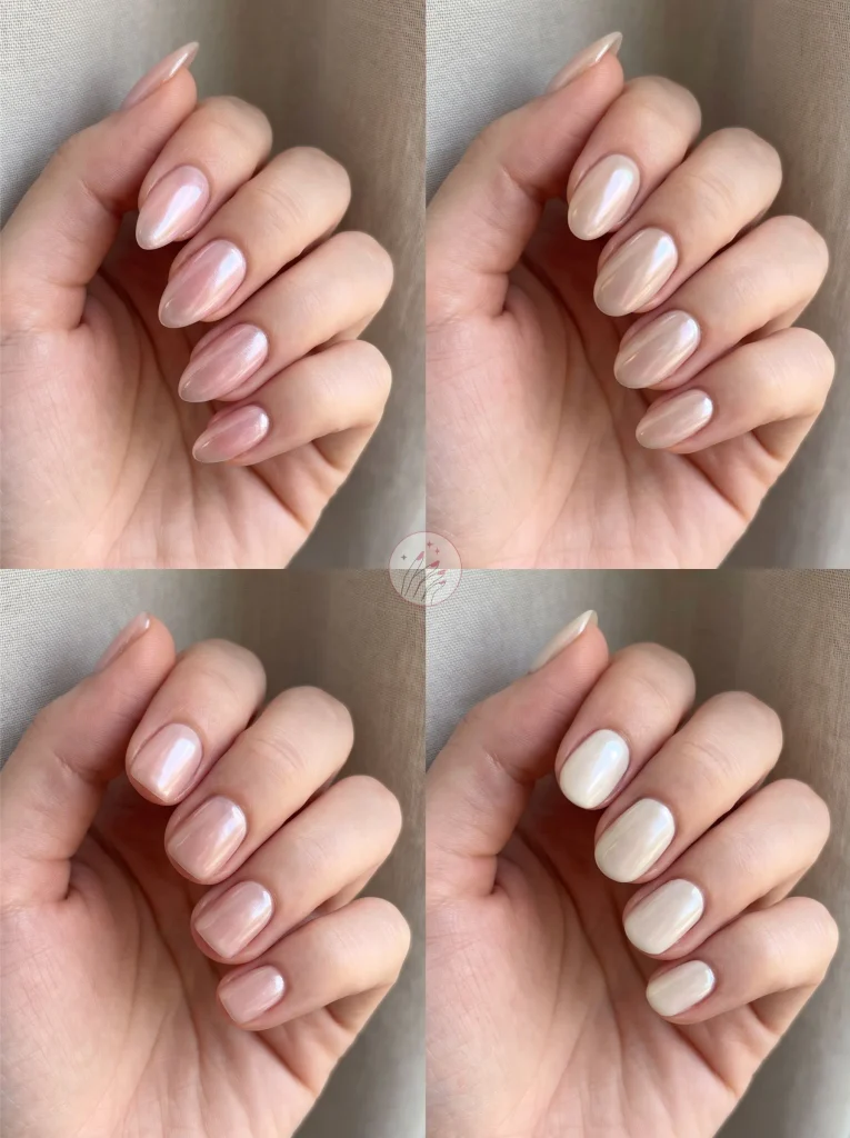 Glazed Pearl Gel Nails