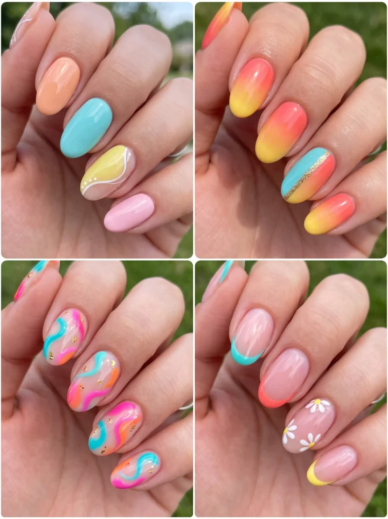 Glossy Summer Gel Nail Ideas