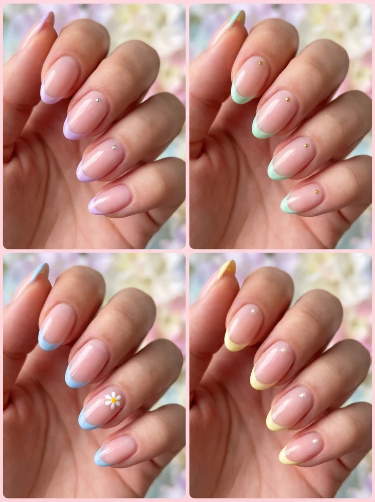 Lilac Micro French Spring Nails