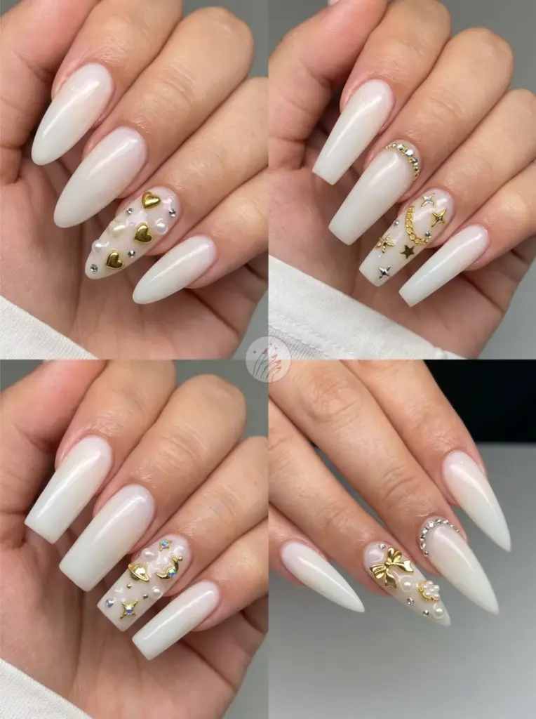 Long Nails With Charms Detail