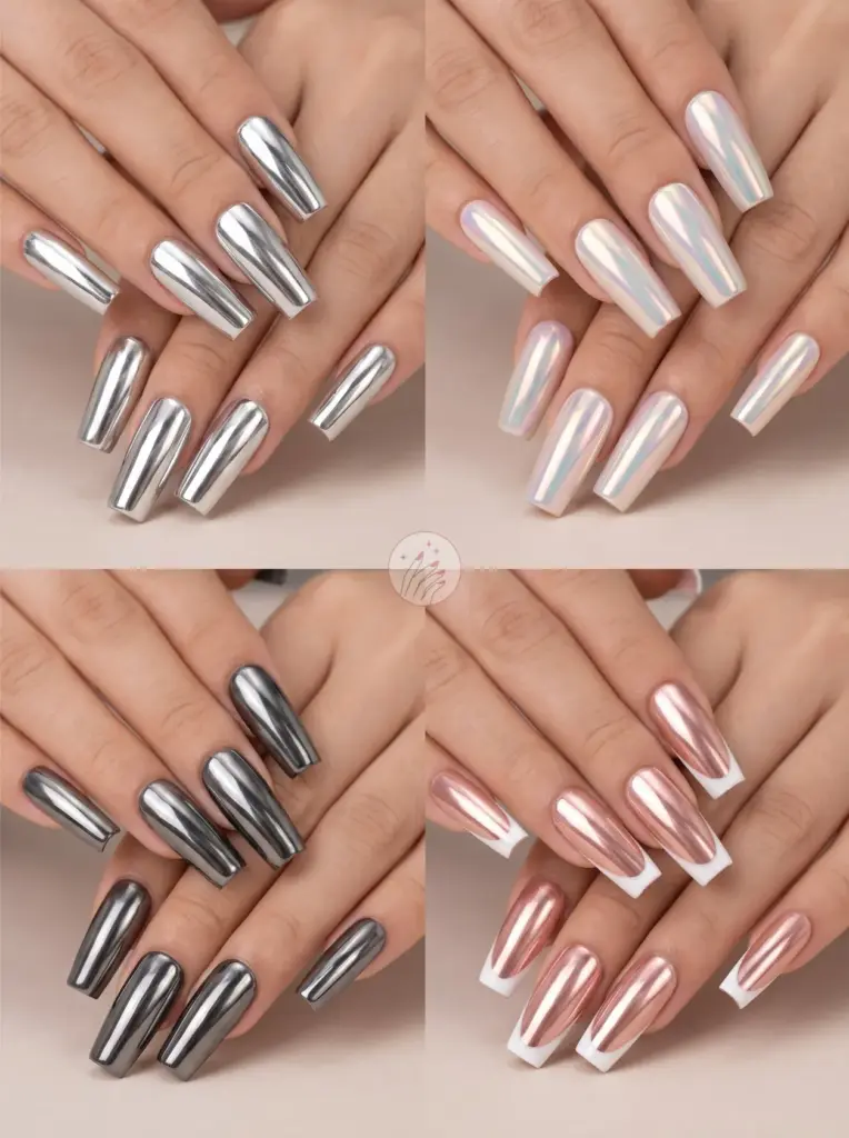 Long Square Nails Clean Tips