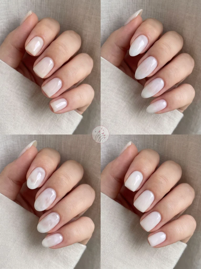 Milky White Gel Nails