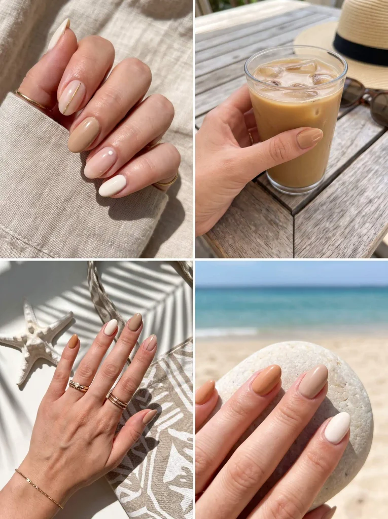 Neutral Chic Summer Vacation Nails
