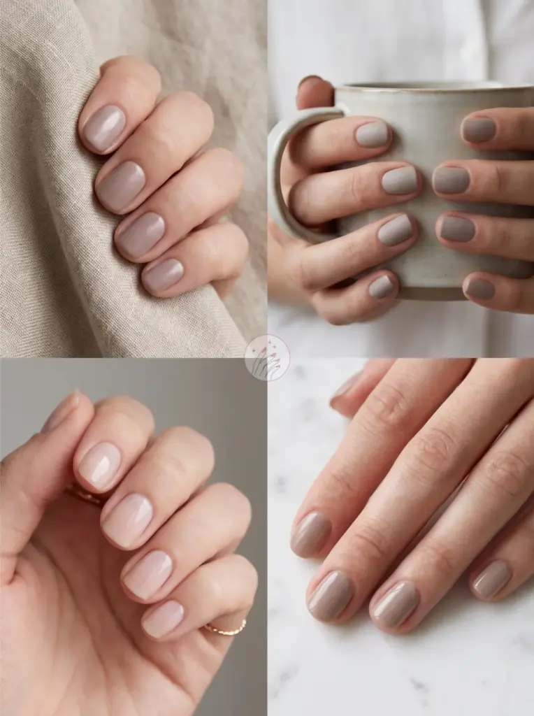 Neutral Short Nails Minimal Chic
