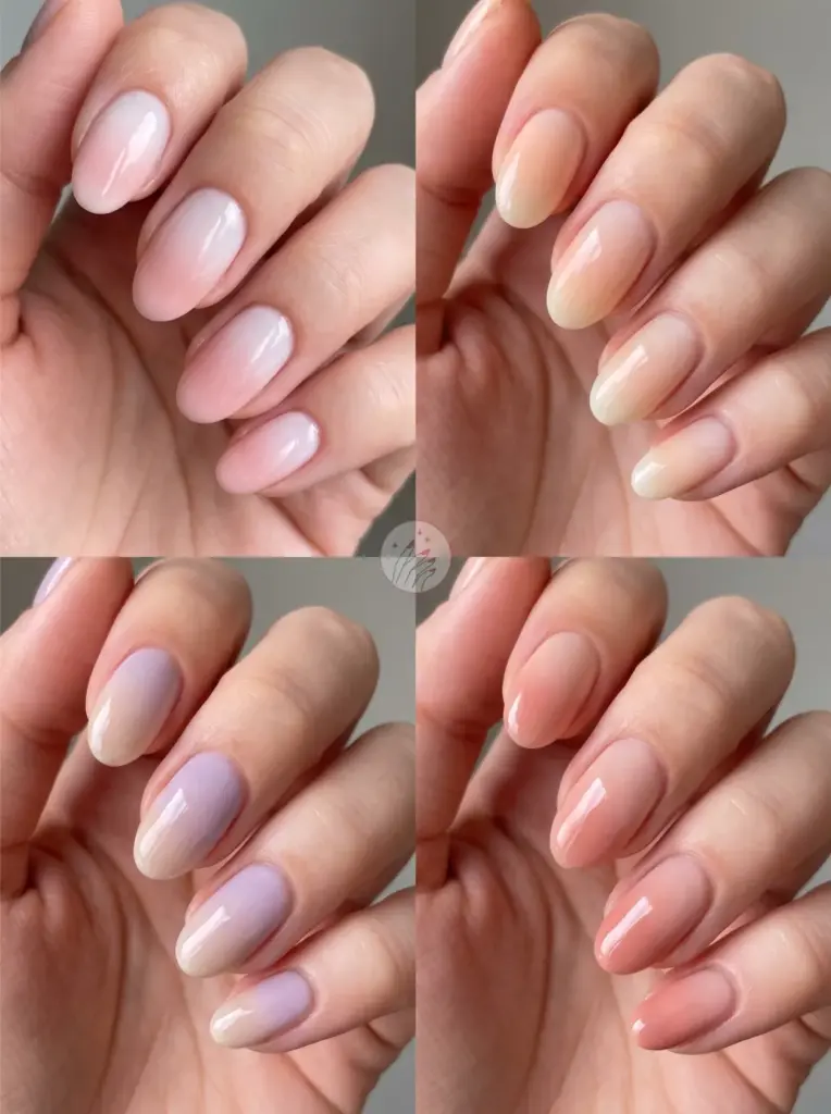 Ombre Oval Nails Soft Gradient